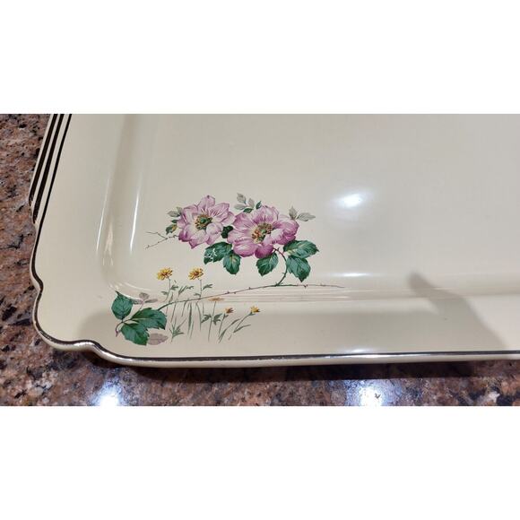 Vintage Homer Laughlin Briar Rose Serving Tray 15 1/4" x 11 1/2", Undamaged Rare - Picture 8 of 14